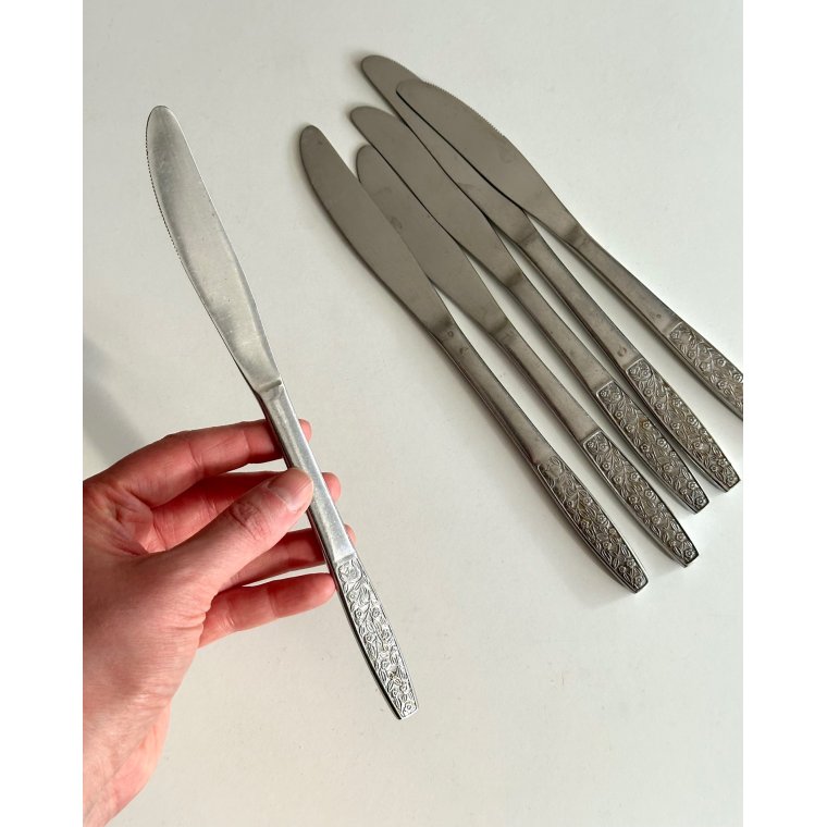 Knive, rustfrit st�l, 6 stk samlet