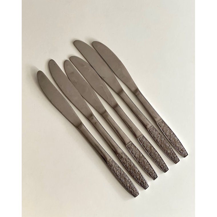 Knive, rustfrit st�l, 6 stk samlet