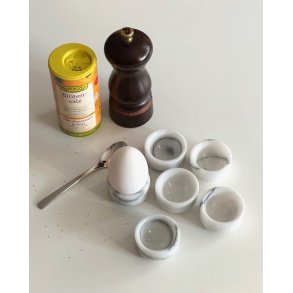 Marmor�ggeb�gre, flade, 6 stk samlet