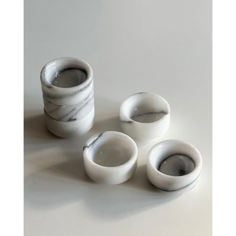 Marmor�ggeb�gre, flade, 6 stk samlet