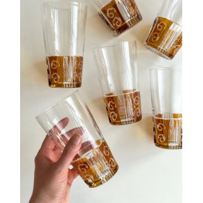 Crystal glasses w color, set of 6