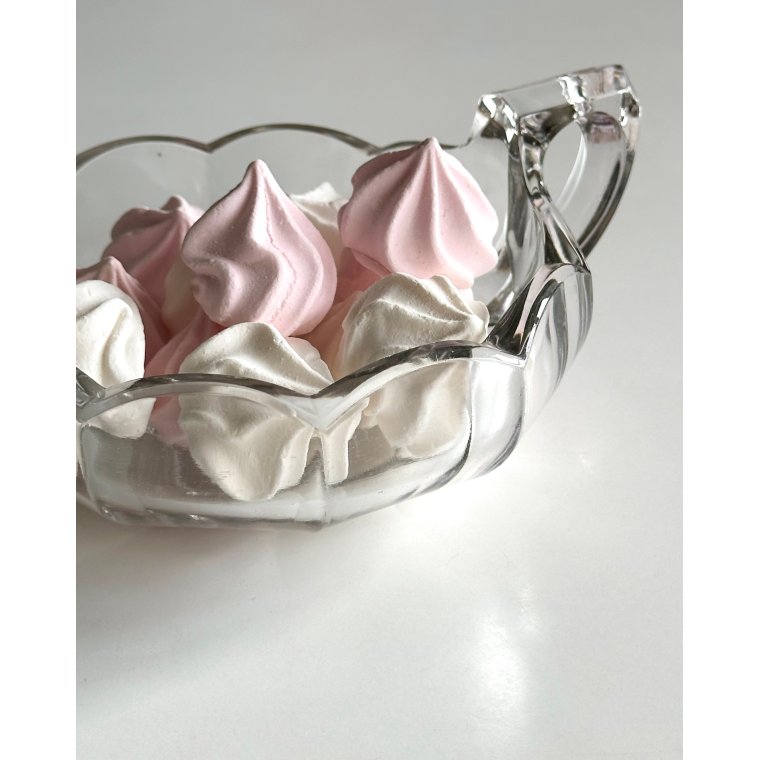 Dish w handles, clear glass