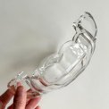 Dish w handles, clear glass