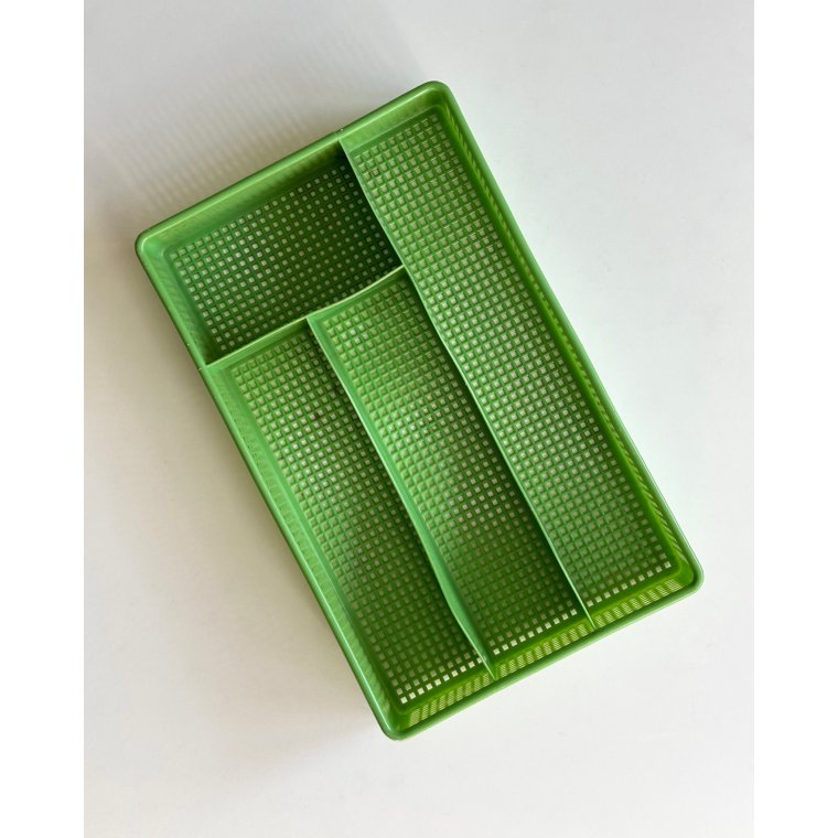 Bestikbakke, grn plast