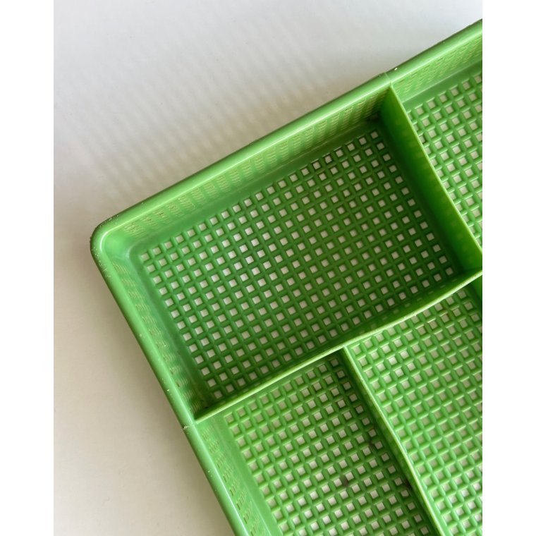 Bestikbakke, grn plast