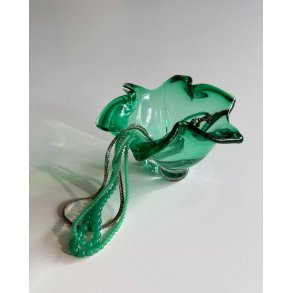 Mini glass dish, green