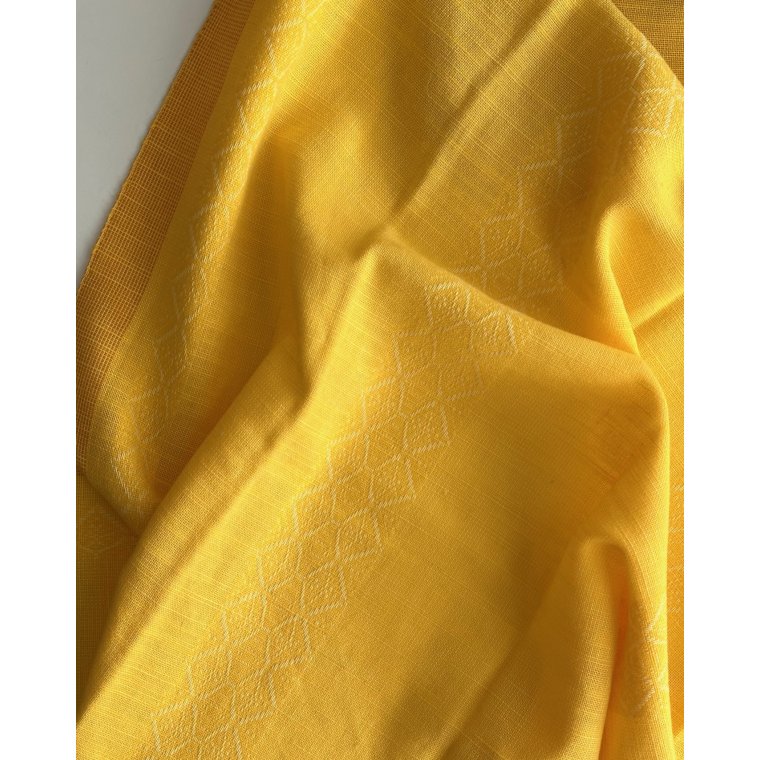 Yellow retro tablecloth, 200 x 92 cm