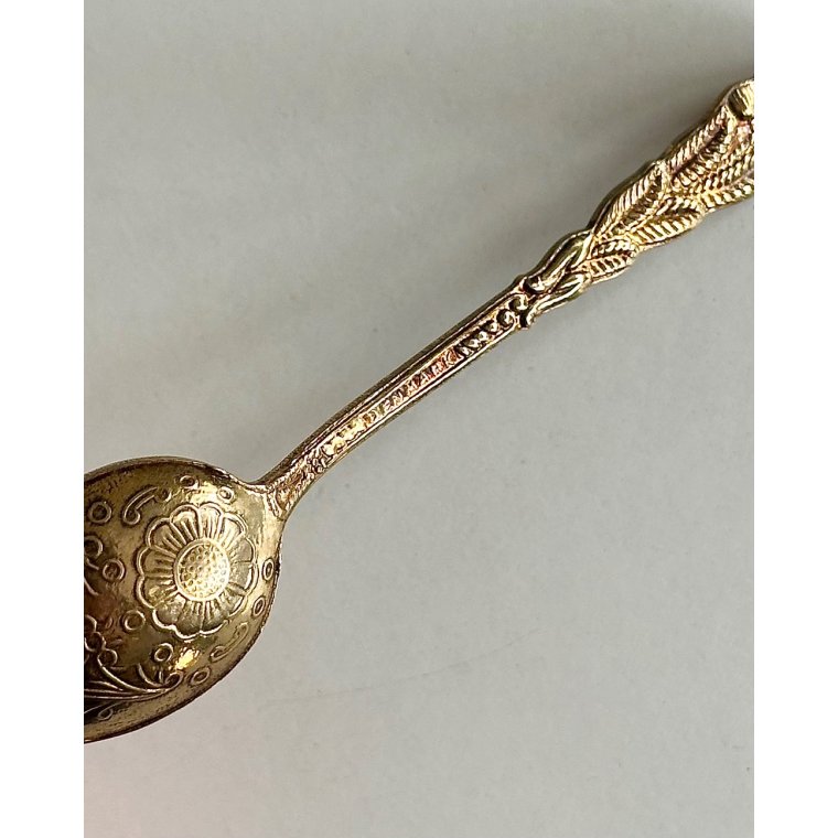 Mokkaskeer, forgyldte m blomster, Denmark, 6 stk samlet