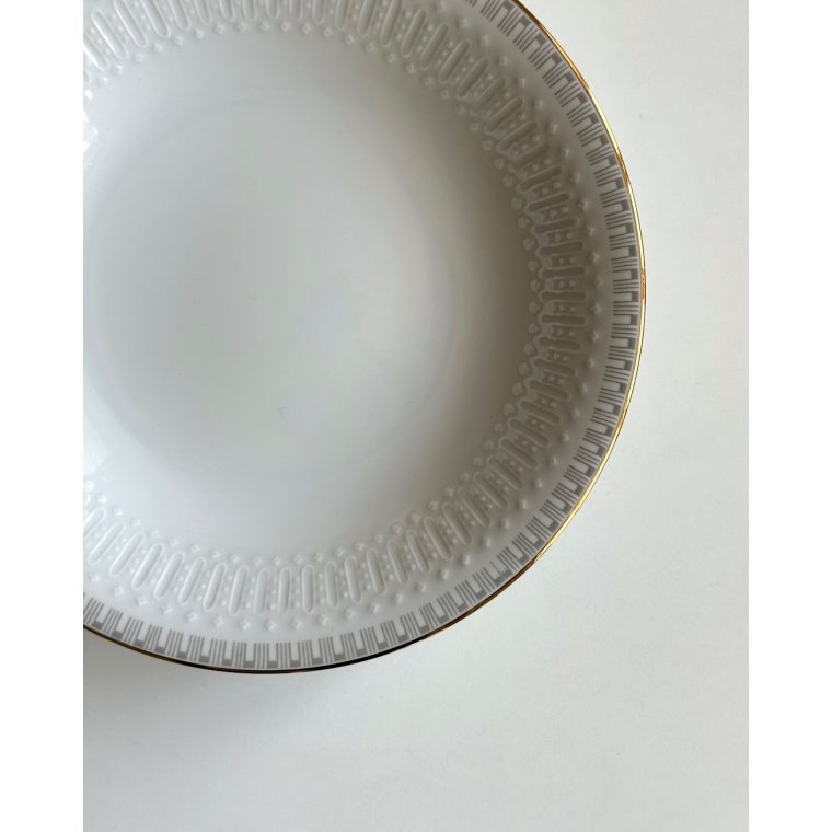 Bavaria, dyb tallerken m guldkant, 2 stk samlet