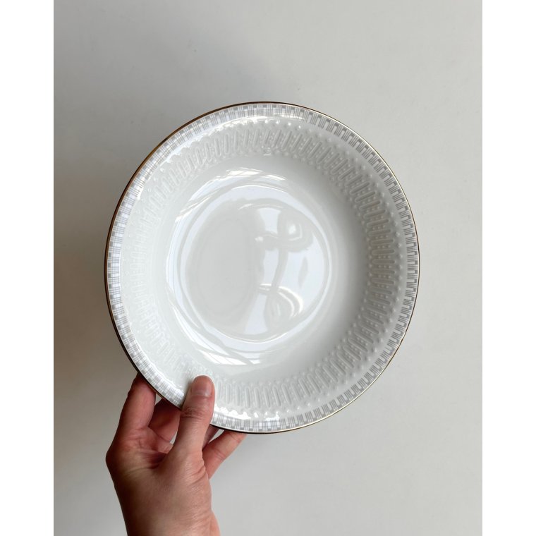 Bavaria, dyb tallerken m guldkant, 2 stk samlet