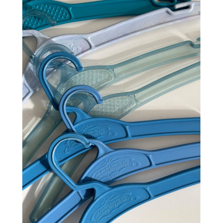 Retro plastikb�jler, bl�lige, 7 stk samlet