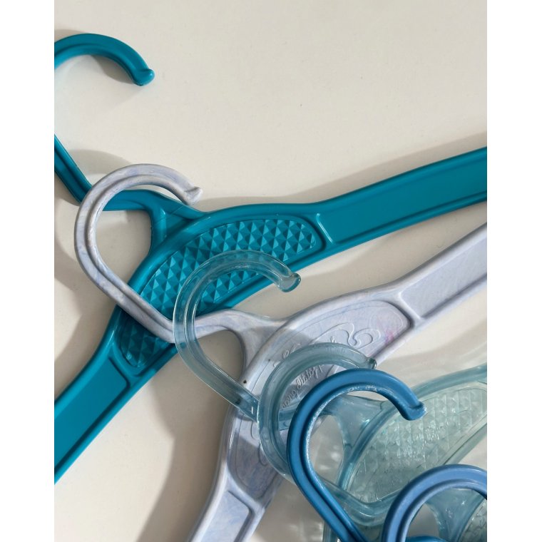 Retro plastikb�jler, bl�lige, 7 stk samlet