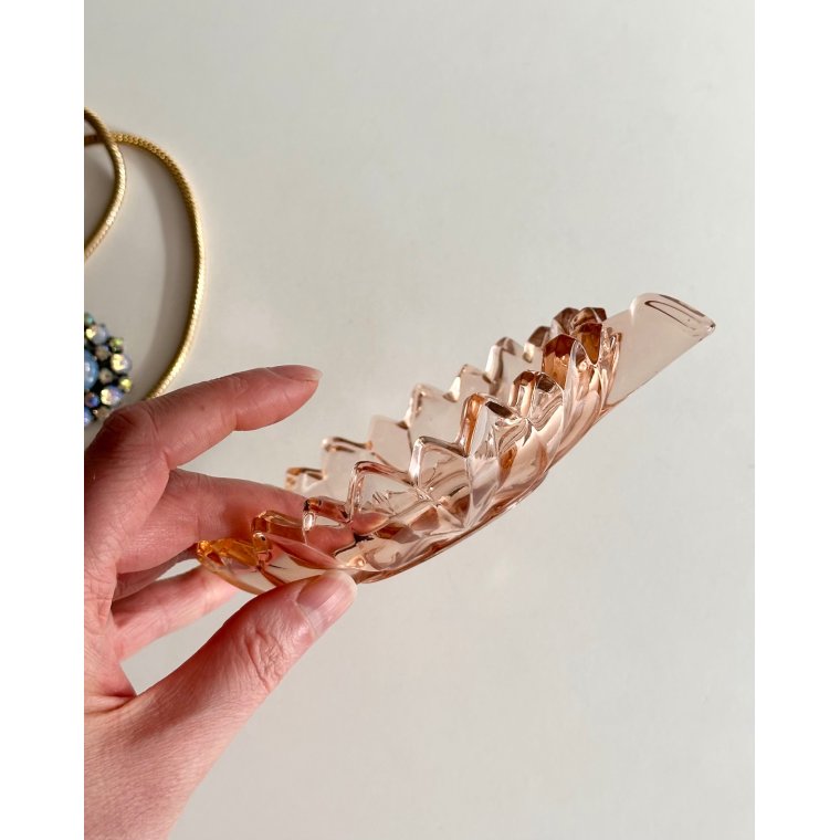 Mini glass dish, rosy