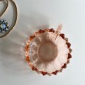 Mini glass dish, rosy