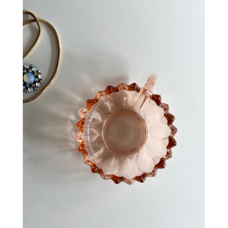 Mini glass dish, rosy