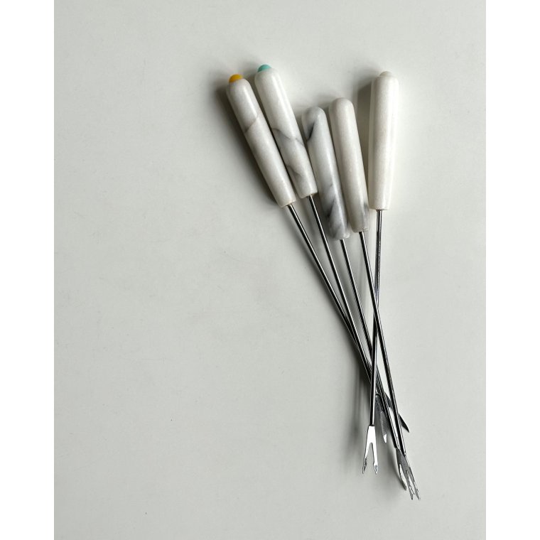Fondue forks, marble