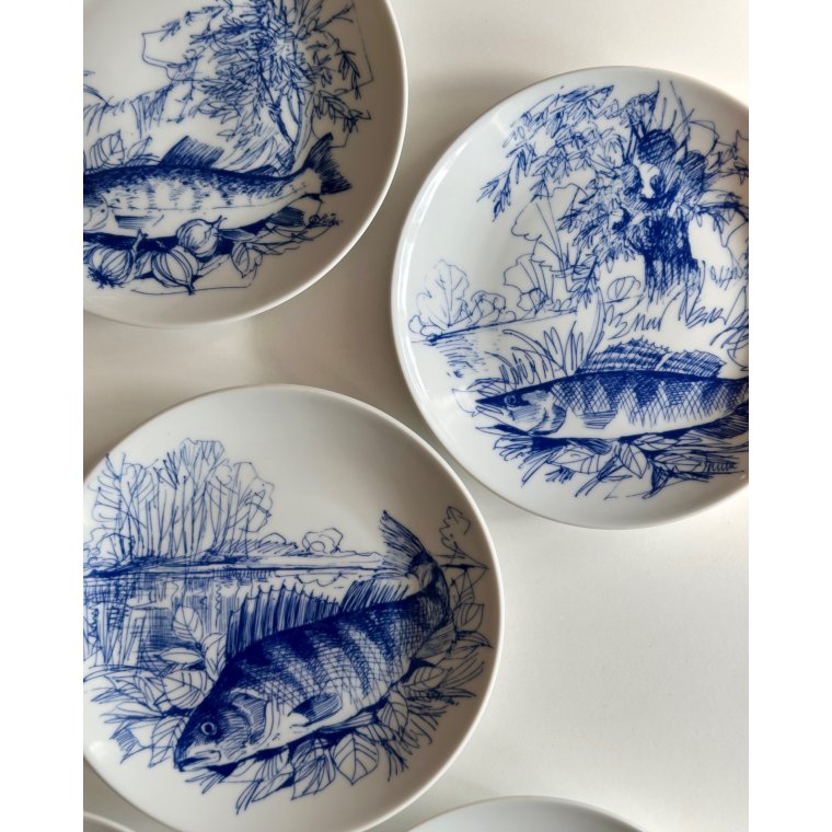 Kahla fisketallerkner, 6 stk samlet