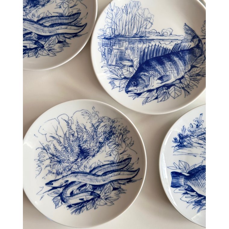 Kahla fisketallerkner, 6 stk samlet