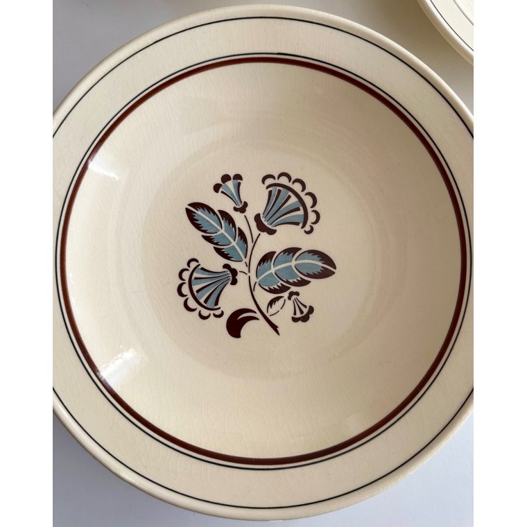 Dybe fajancetallerkner, 3 stk samlet