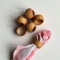 Set of wooden napkin rings, numbered