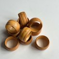 Set of wooden napkin rings, numbered