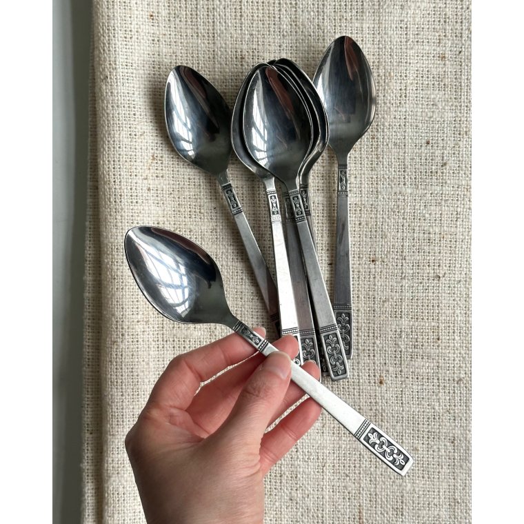 Retro spiseskeer, rustfrit stl, 8 stk samlet