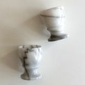 Marble egg cups on foot, set of 2