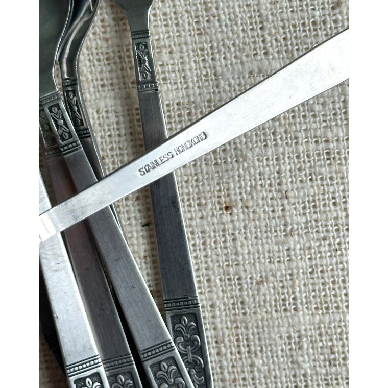 Retro spiseskeer, rustfrit stl, 8 stk samlet