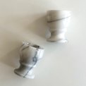 Marble egg cups on foot, set of 2