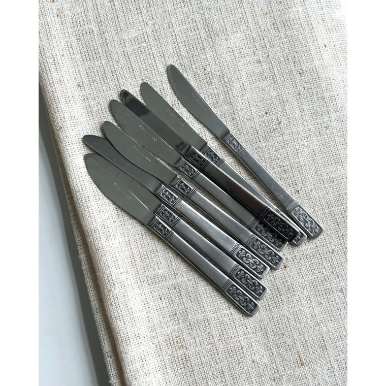 Retro middagsknive, rustfrit stl, 8 stk samlet