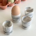 Marble egg cups on foot, set of 4