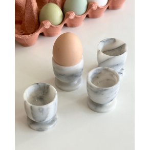 Marble egg cups on foot, set of 4