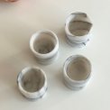 Marble egg cups on foot, set of 4
