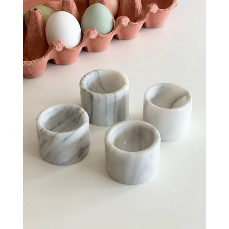 Marble egg cups, set of 4