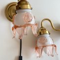 V�glamper m rosa glas, 2 stk samlet