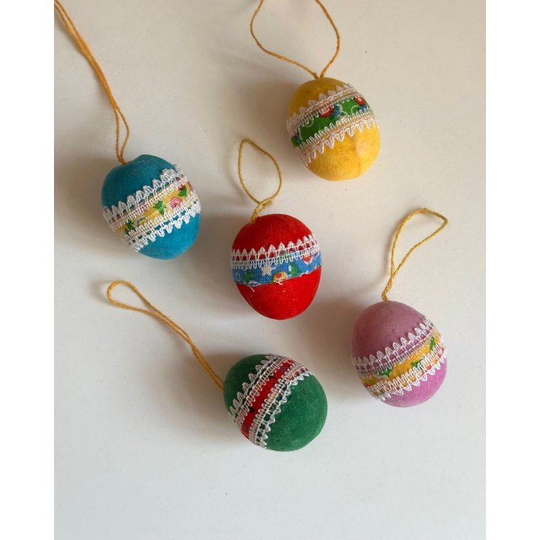 Farverige g m blomstret bort, 5 stk samlet