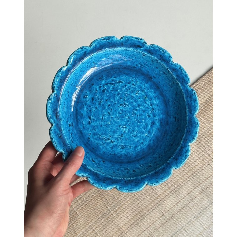 Ceramic plate, turquoise glaze, NB