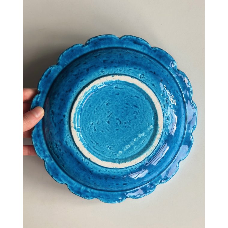 Ceramic plate, turquoise glaze, NB
