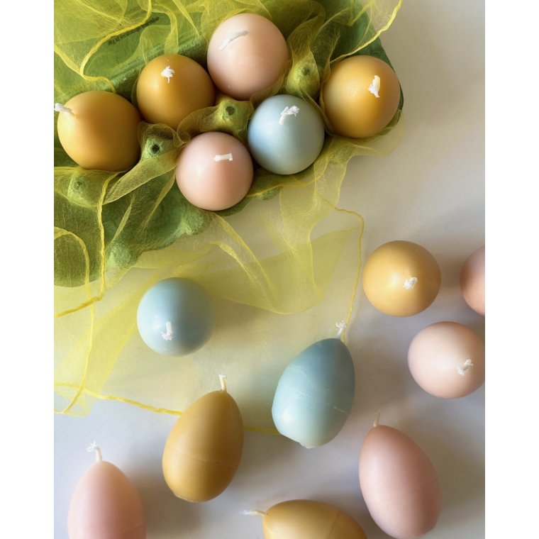 Sollys ggelys, hndlavet bivoks, pr stk