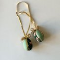 Mini Easter eggs, green w gold, set of 2