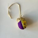 Small Easter egg, purple w chickens/gold