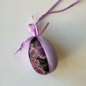 Small Easter egg, purple w dark flowers