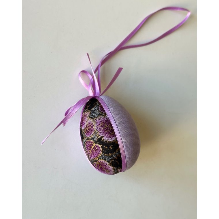 Small Easter egg, purple w dark flowers