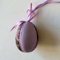 Small Easter egg, purple w dark flowers