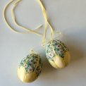 Medium Easter eggs, yellow w daisies, set of 2