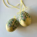 Medium Easter eggs, yellow w daisies, set of 2