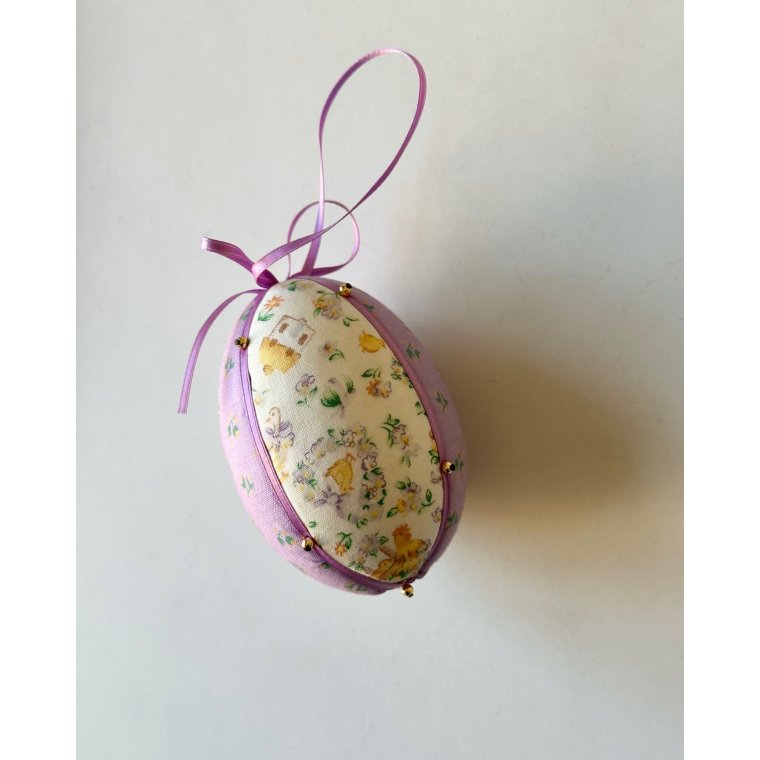 Medium Easter egg, purple w tiny flowers