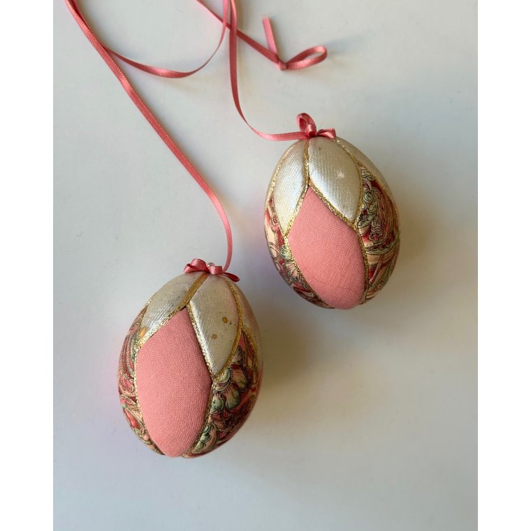 Medium Easter egg, rosy w rosy, set of 2