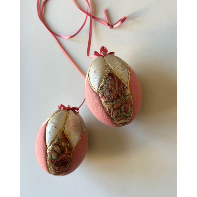 Medium Easter egg, rosy w rosy, set of 2