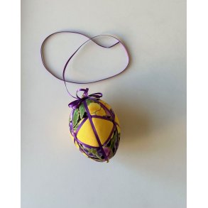 Medium Easter egg, yellow w purple